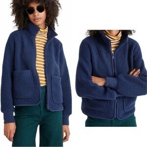 Madewell Navy Polartec Fleece Zip Up